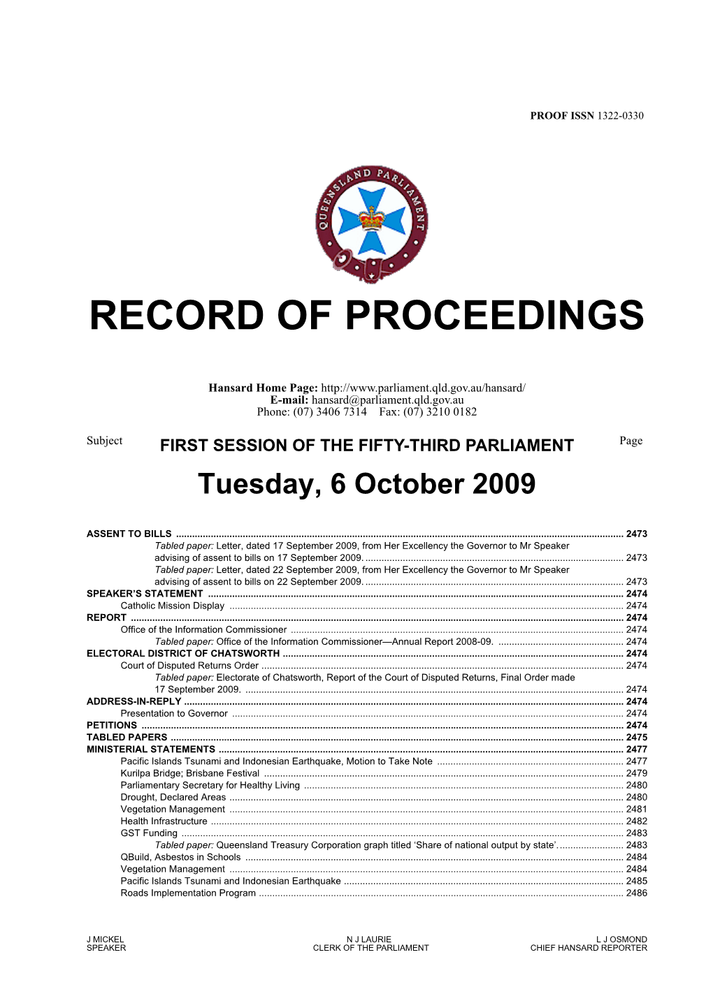 Final Order Made 17 September 2009
