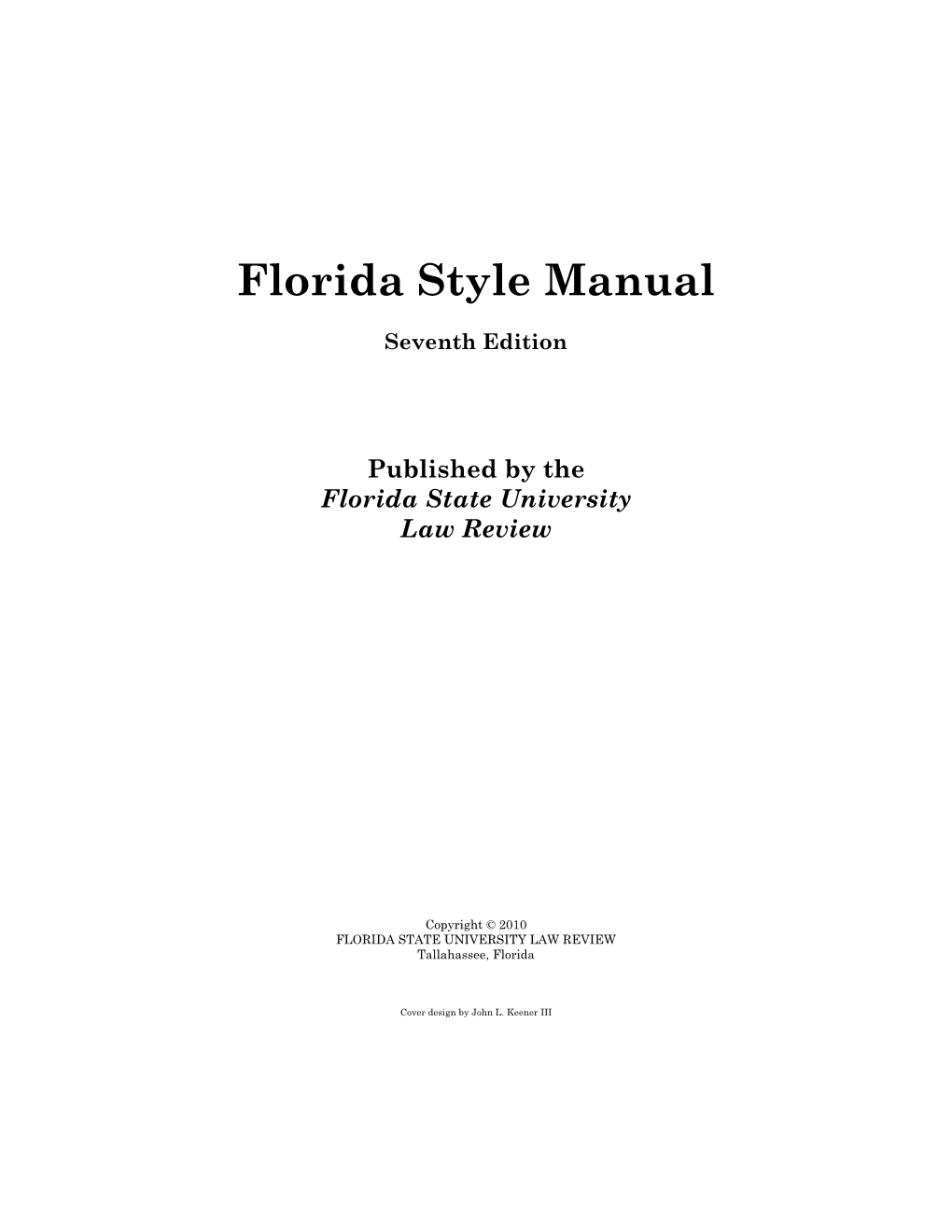 Florida Style Manual