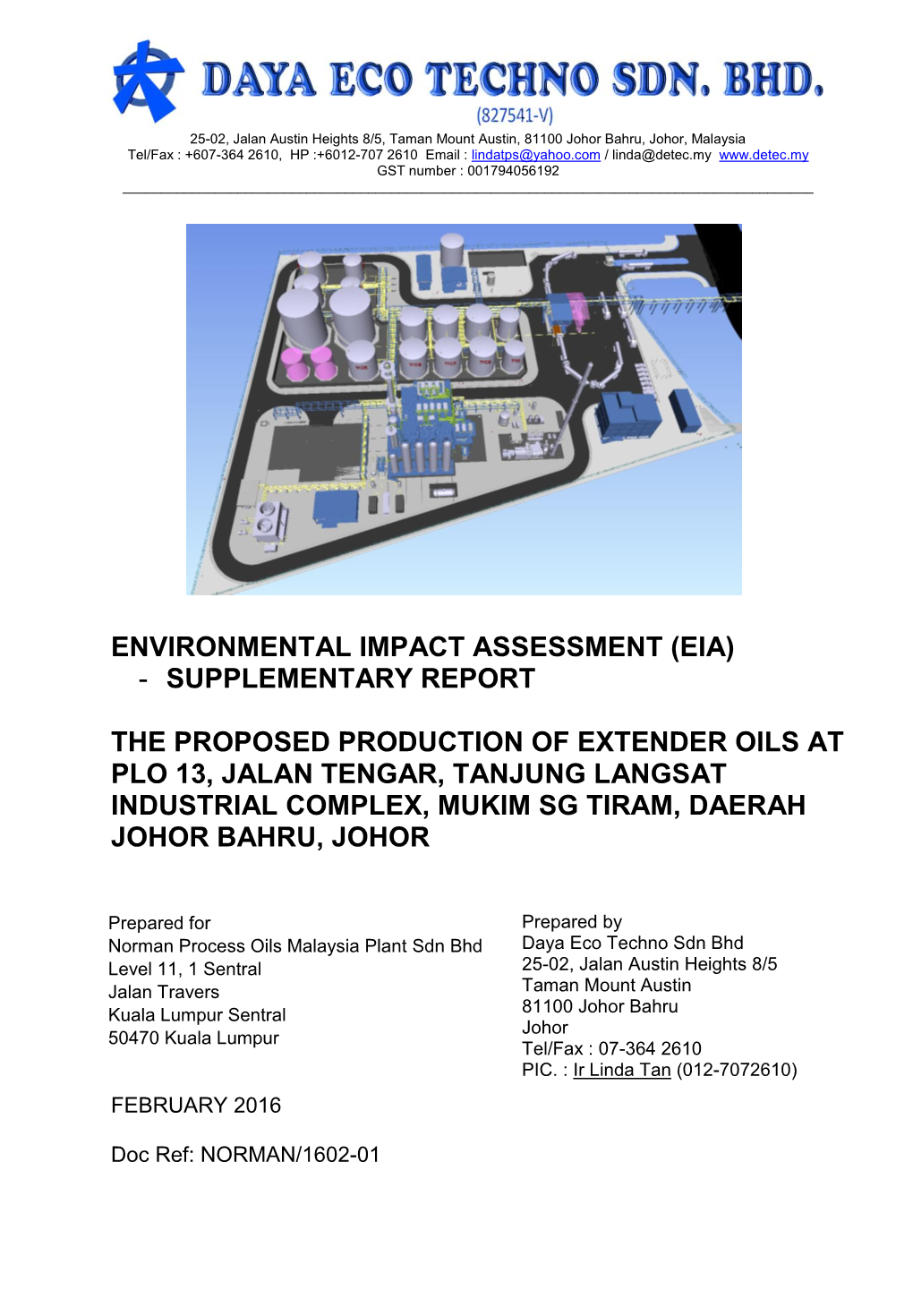 Environmental Impact Assessment (Eia) - Supplementary Report