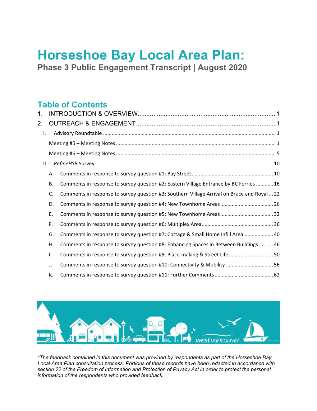 Horseshoe Bay Local Area Plan: Phase 3 Transcript