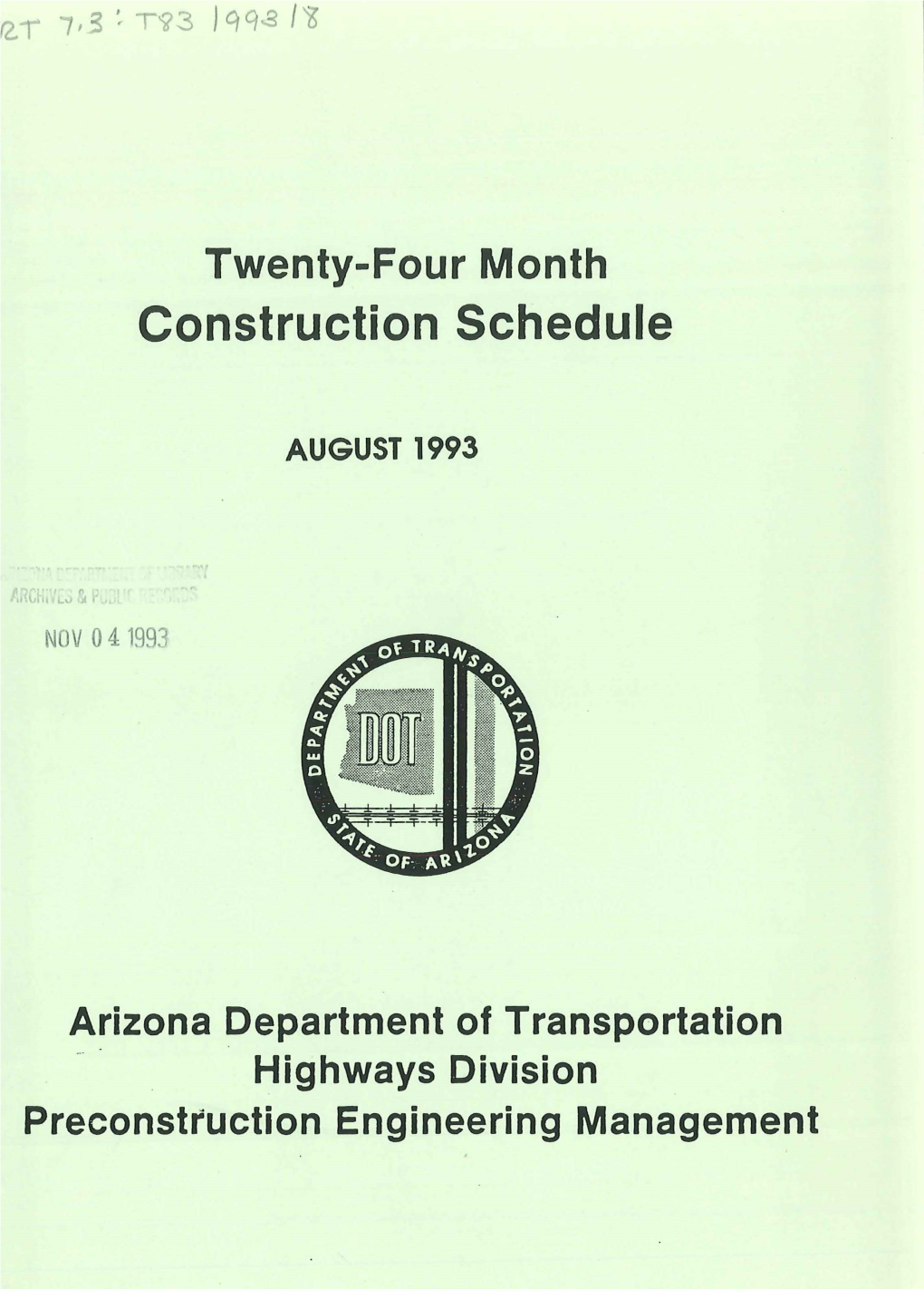 Construction Schedule