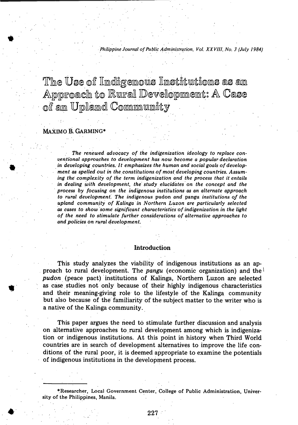 07 the Use of Indigenous Institutions