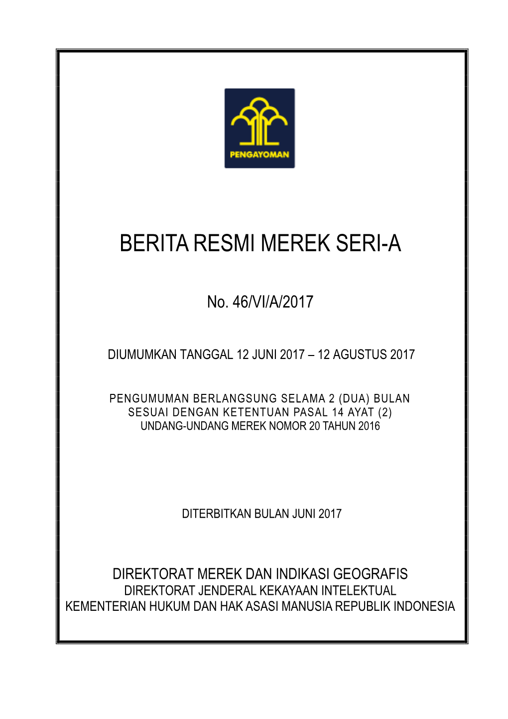 Berita Resmi Merek No. 46/VI/A/2017