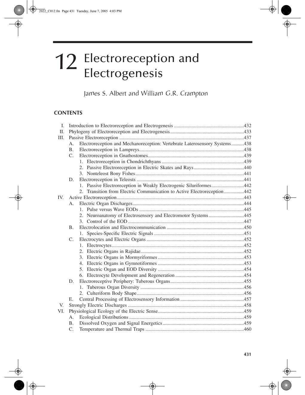 12 Electroreception and Electrogenesis