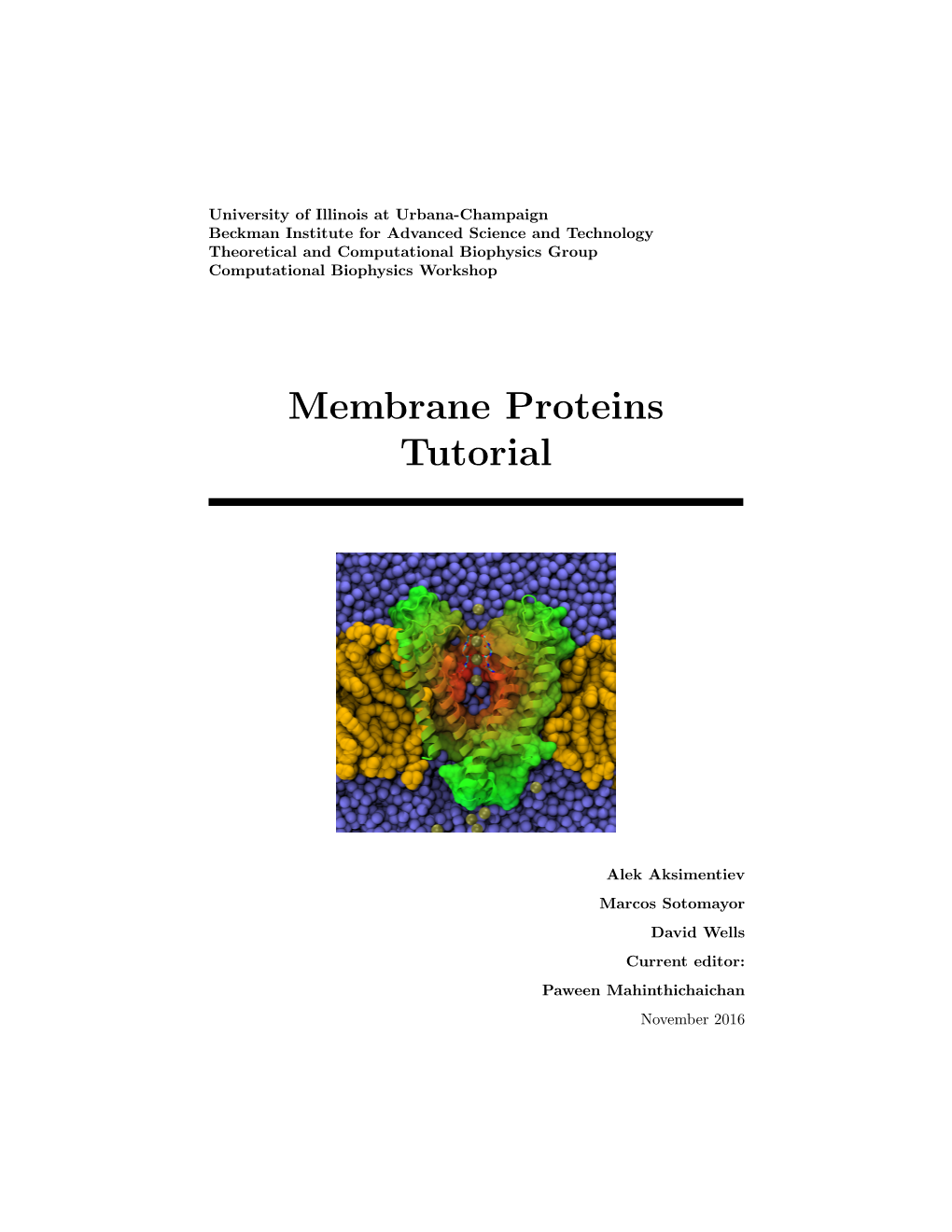 Membrane Proteins Tutorial