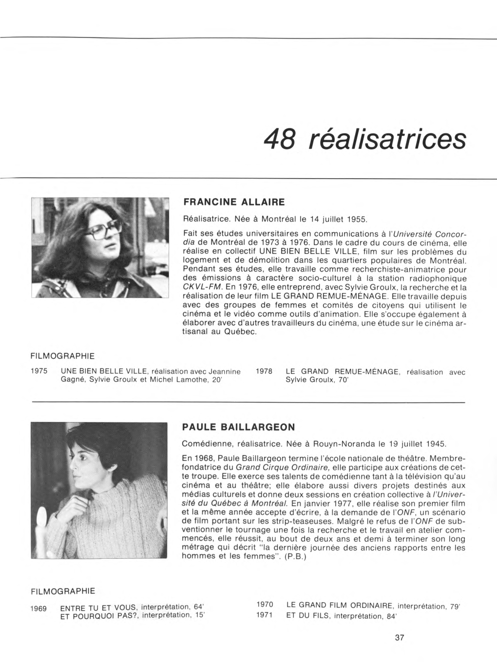 48 Réalisatrices