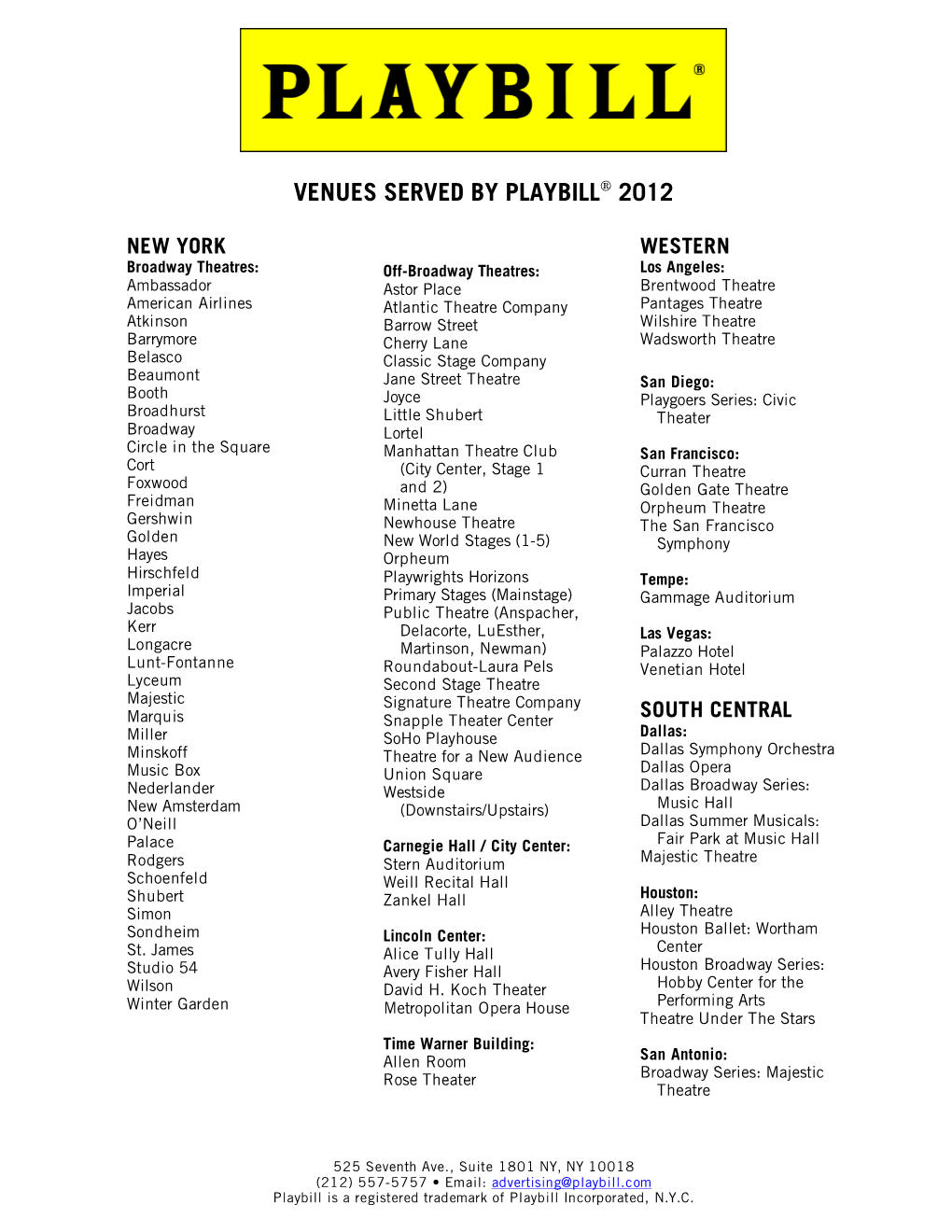 2012 Playbill Venues New Print