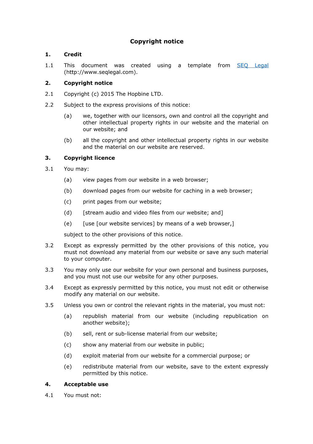 SEQ Legal Template