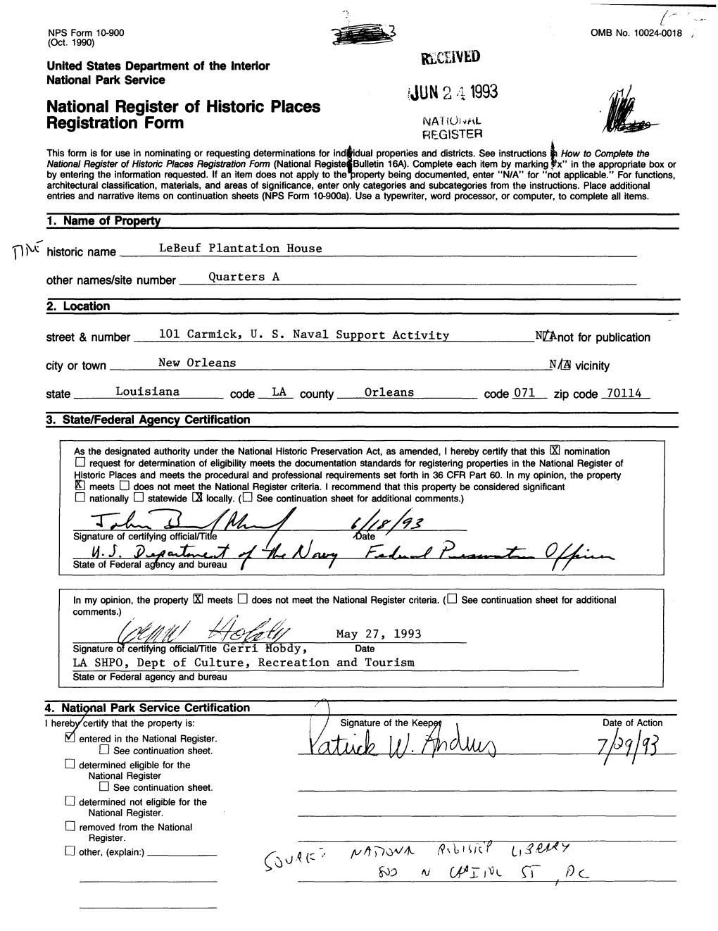 National Register of Historic Places Registration Form REGISTER This Form Is for Use in Nominating Or Requesting Determinations for Ind$Idual Properties and Districts