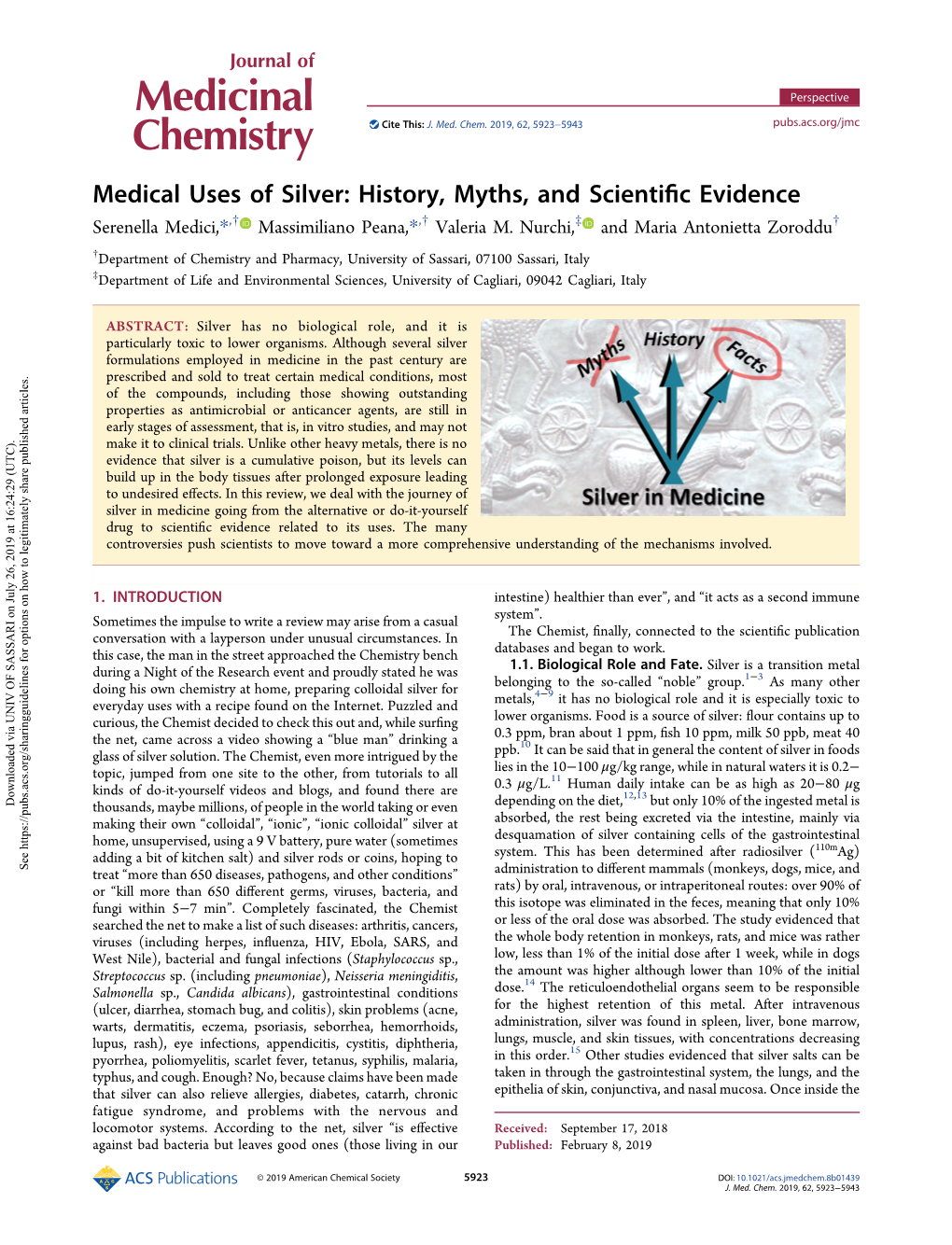 Medical Uses of Silver: History, Myths, and Scientific Evidence
