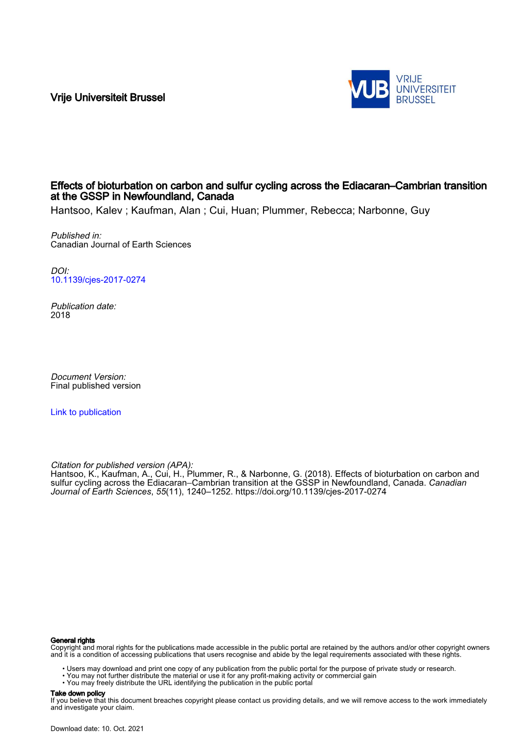 Effects of Bioturbation on Carbon and Sulfur Cycling Across the Ediacaran