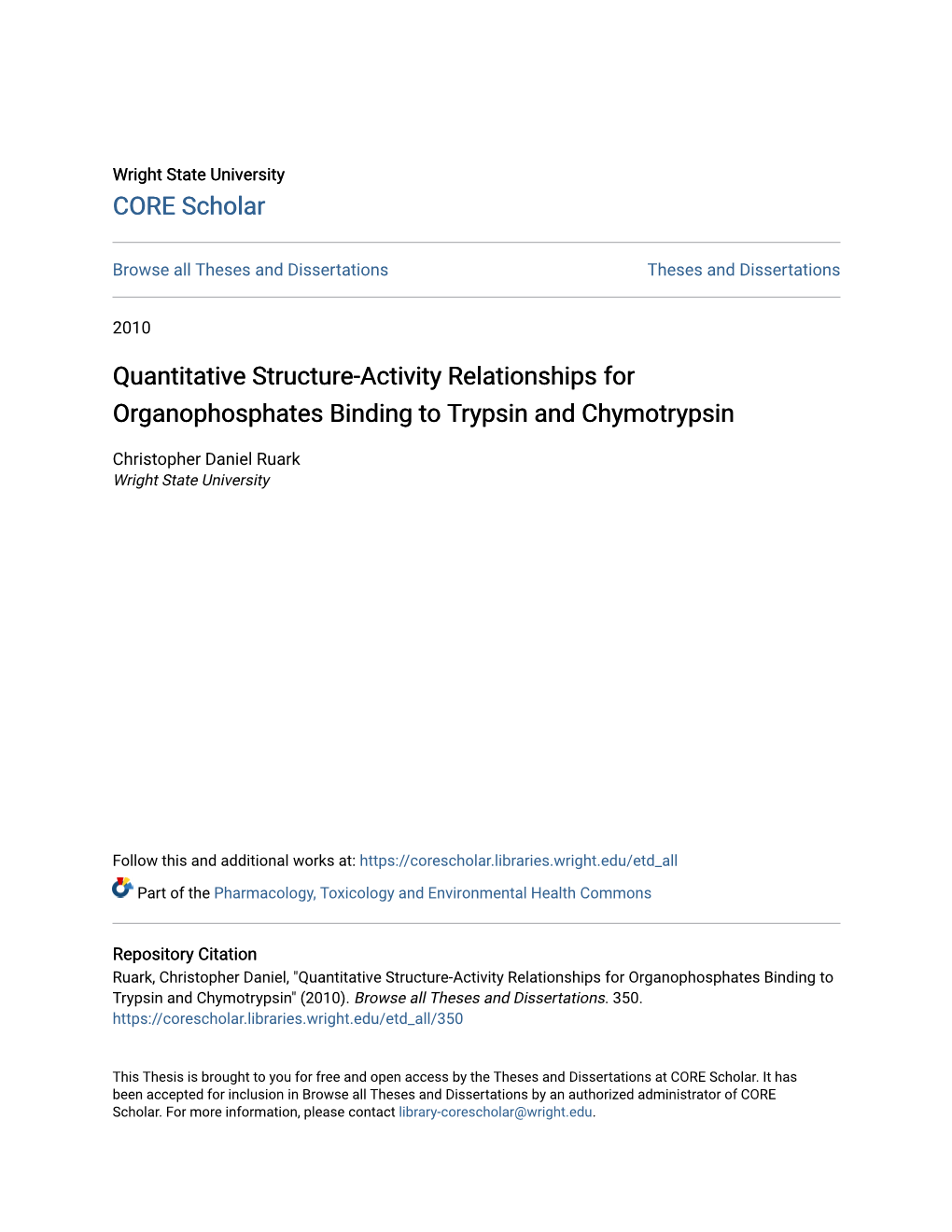 Quantitative Structure-Activity Relationships for Organophosphates Binding to Trypsin and Chymotrypsin