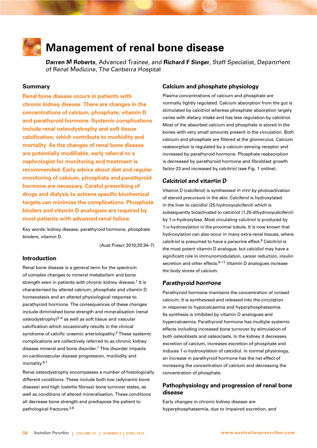 Management of Renal Bone Disease