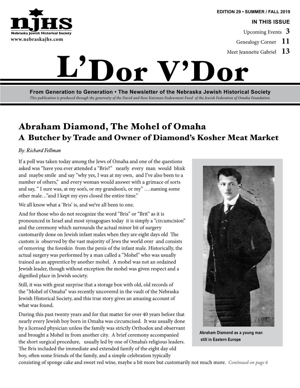 Abraham Diamond, the Mohel of Omaha