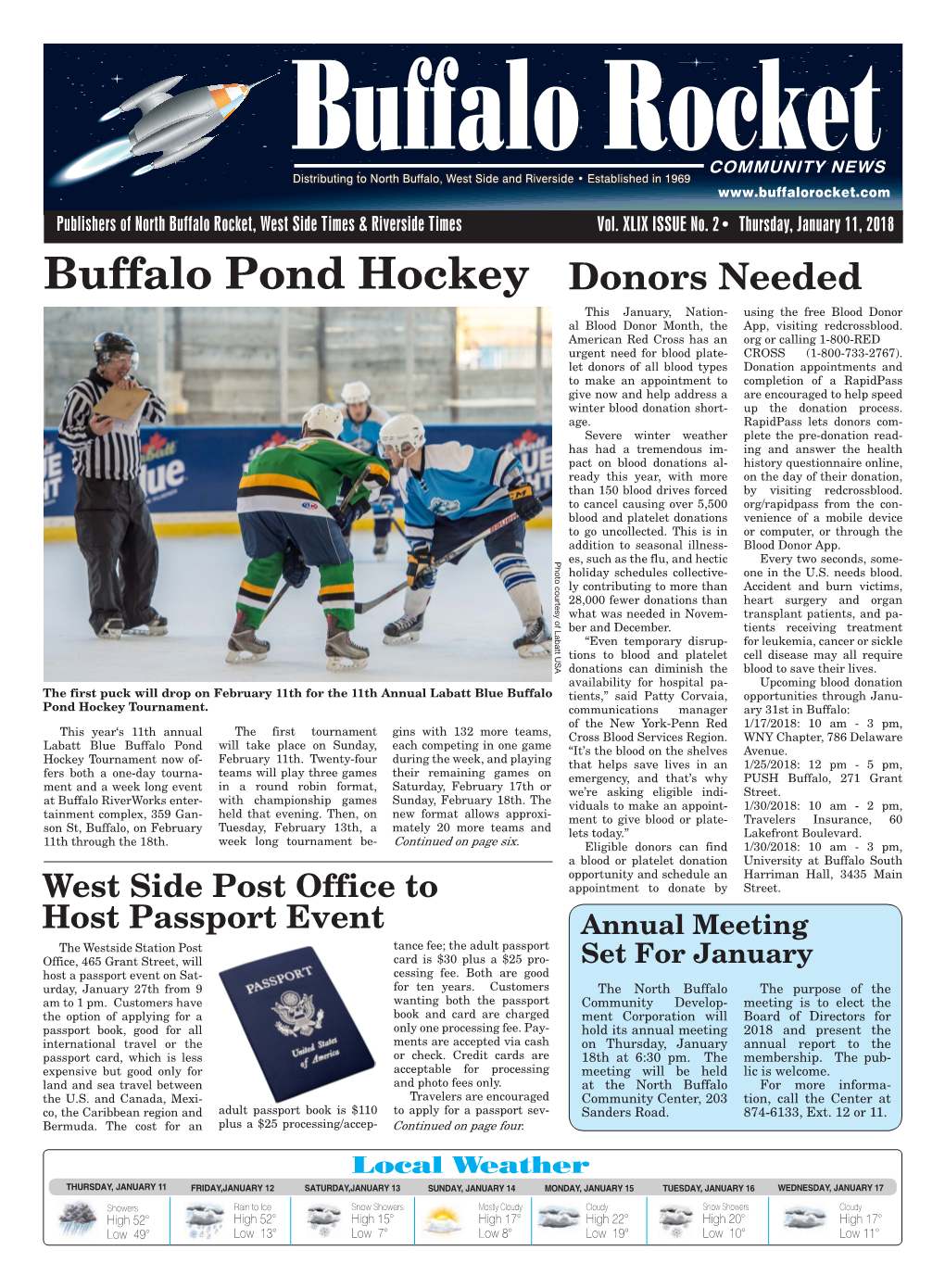 2018 Buffalo Rocket Issue 2 Week of Thursday, January 11,Page 2018 3