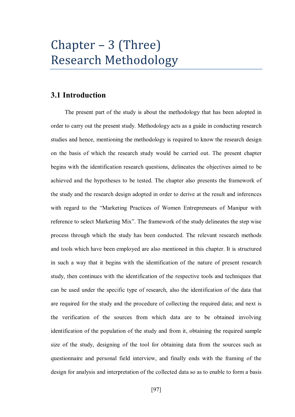 Chapter – 3 (Three) Research Methodology