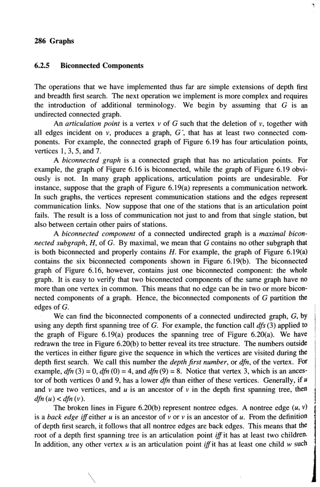 286 Graphs 6.2.5 Biconnected Components