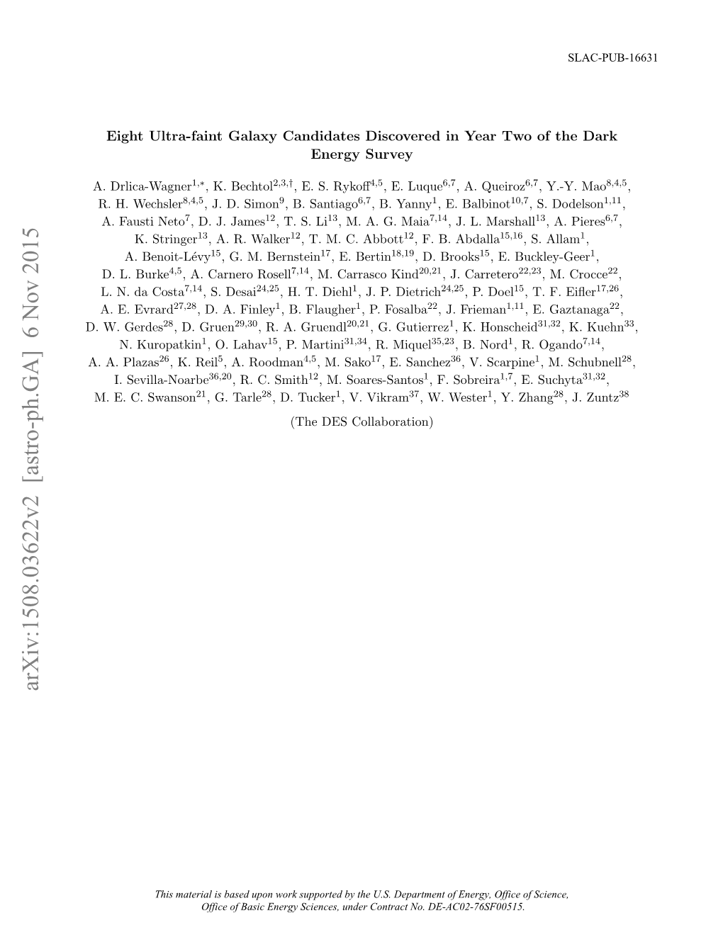 Arxiv:1508.03622V2 [Astro-Ph.GA] 6 Nov 2015