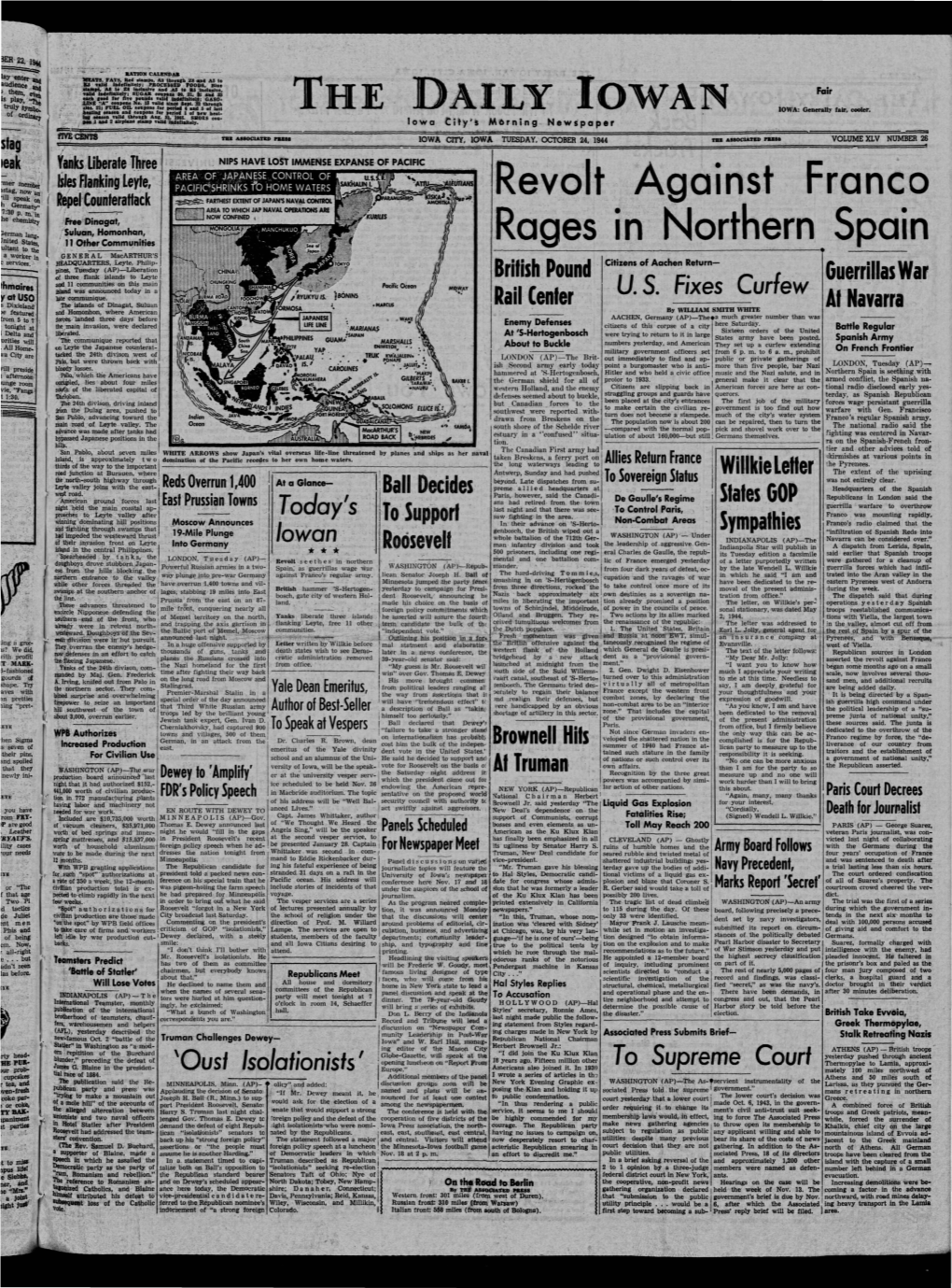 Daily Iowan (Iowa City, Iowa), 1944-10-24