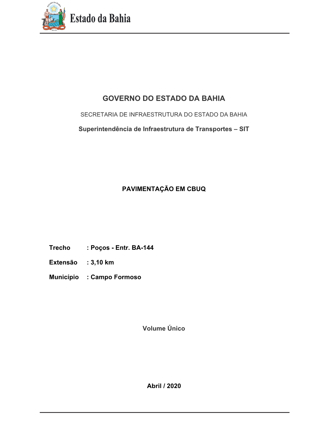 Governo Do Estado Da Bahia