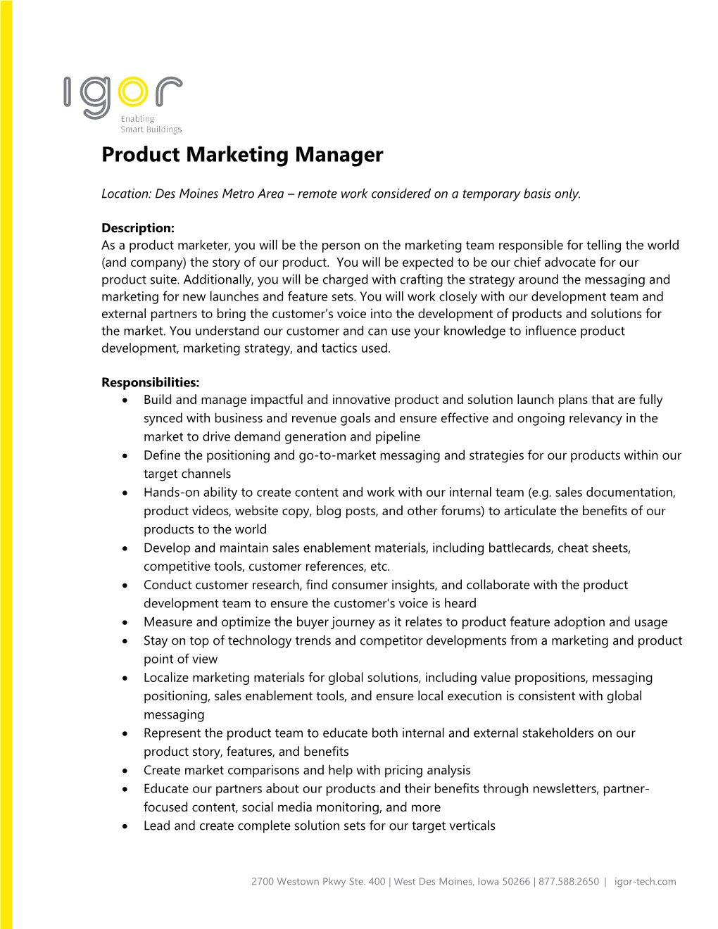 Product Marketing Manager