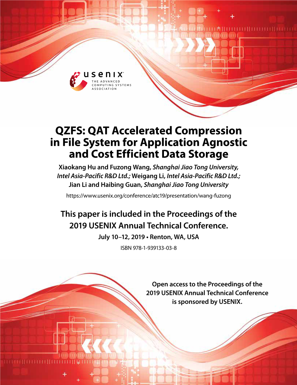 QZFS: QAT Accelerated Compression in File System for Application