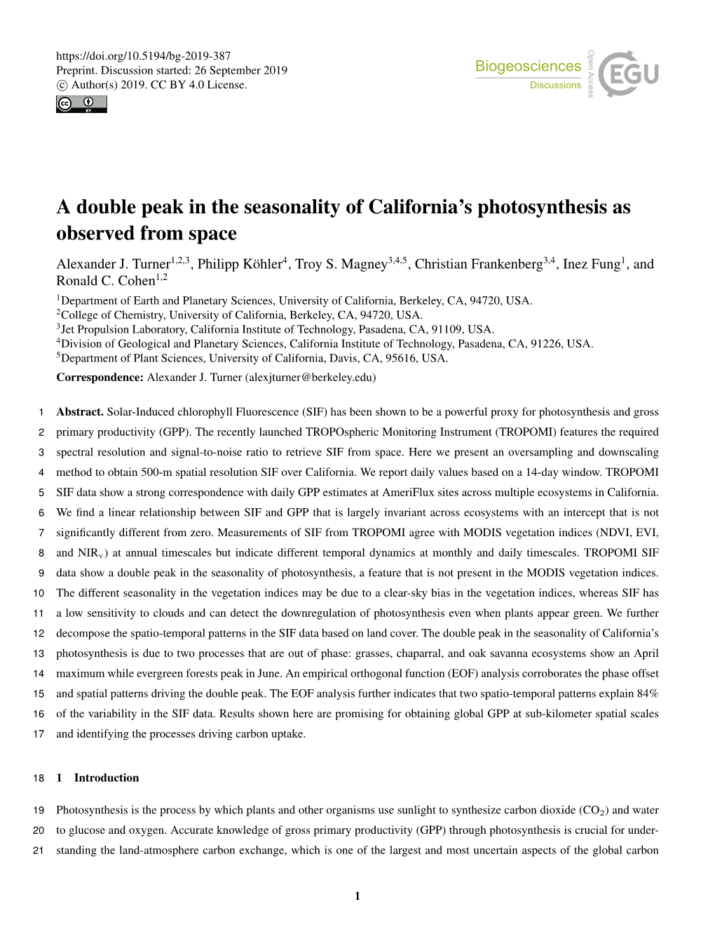 A Double Peak in the Seasonality of California's