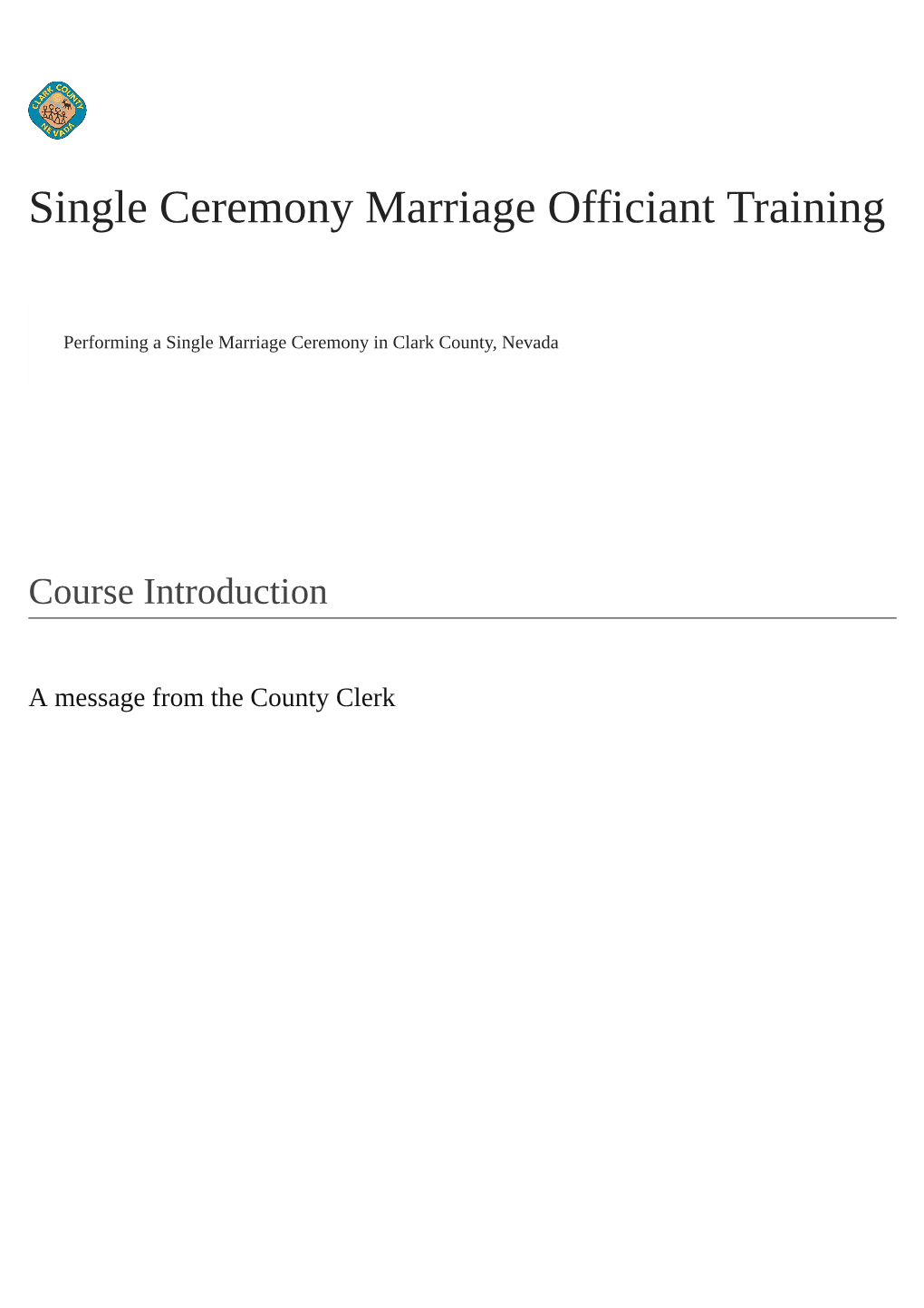 Single Ceremony Marriage Officiant Training
