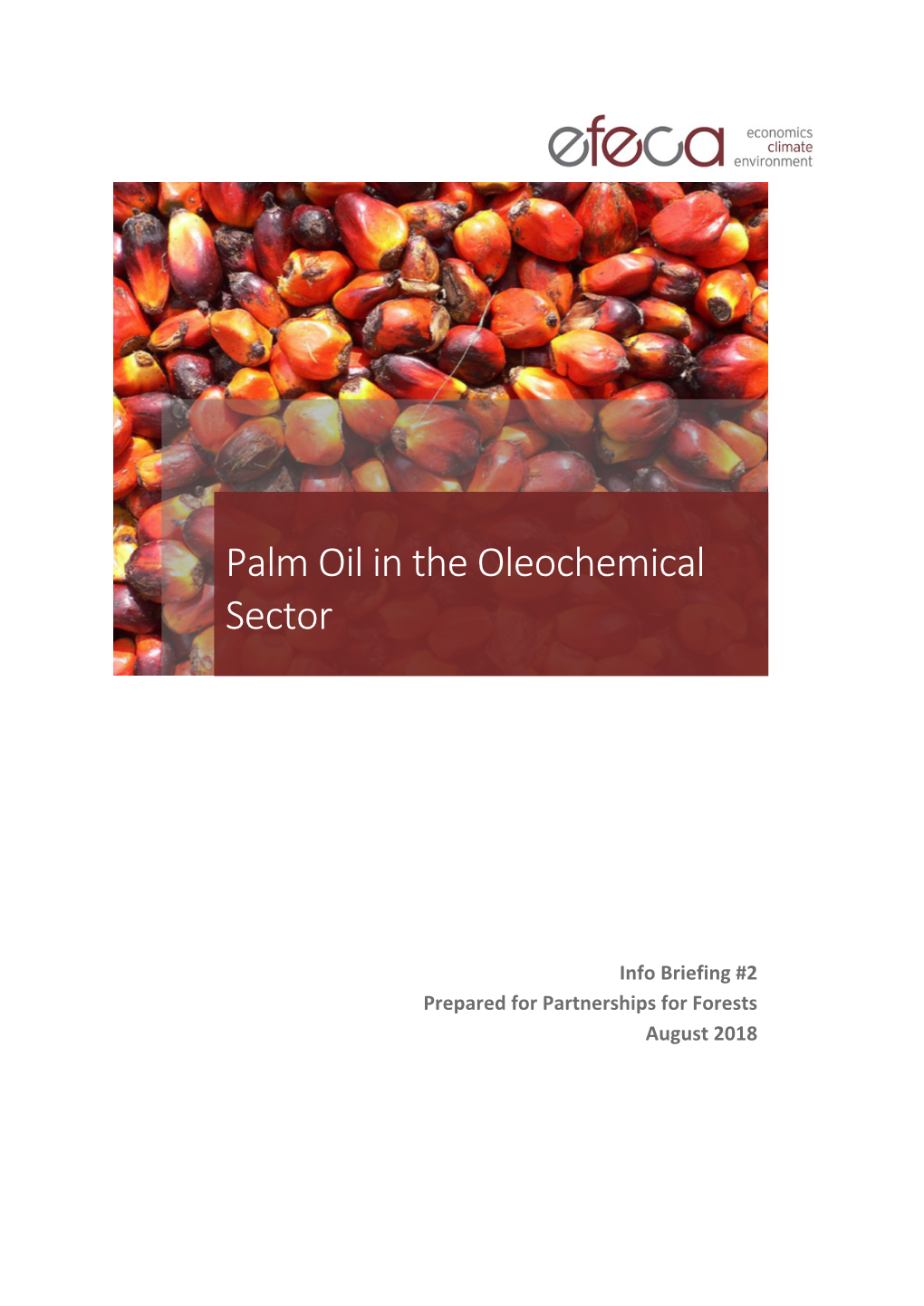 Briefing Note on Palm and Palm Kernel Oil Use in the Oleochemical Sector