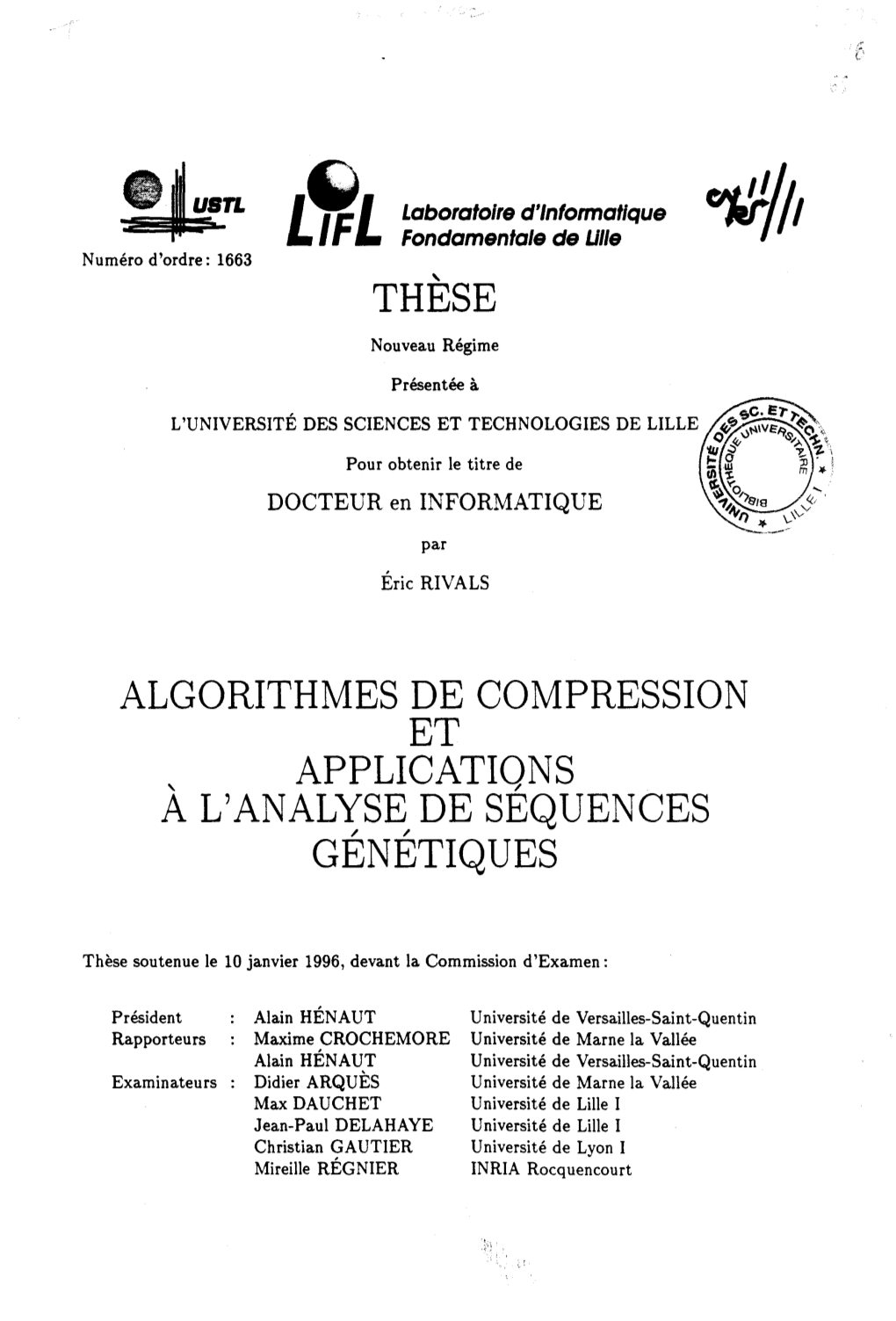 These Algorithmes De Compression Et