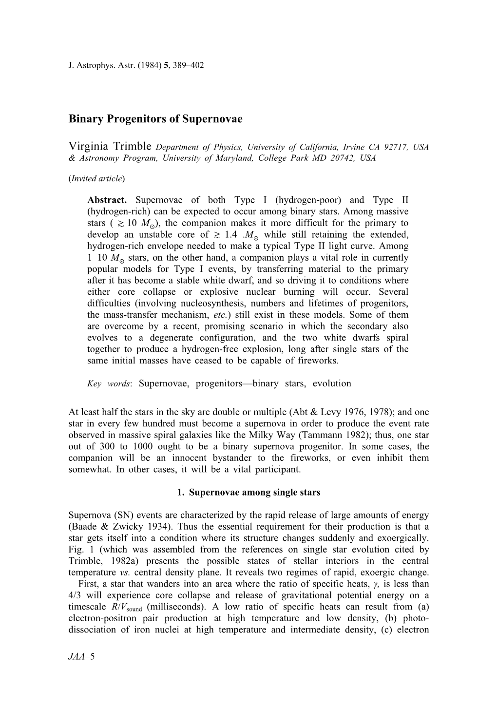 Binary Progenitors of Supernovae