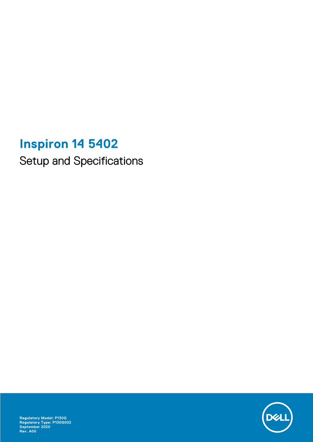 Inspiron 14 5402 Setup and Specifications