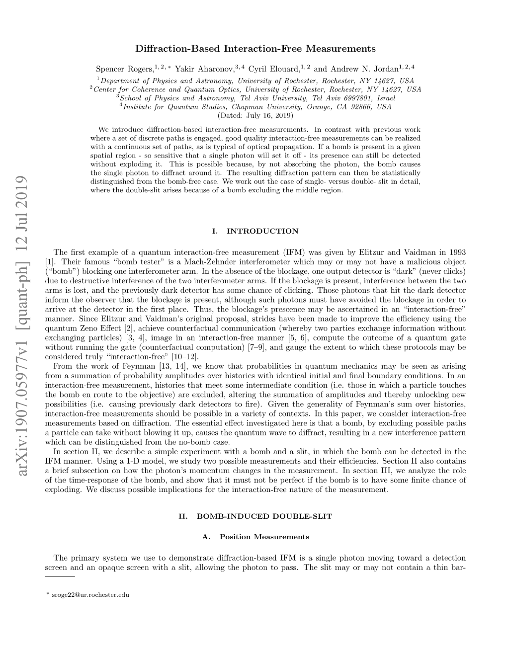 Diffraction-Based Interaction-Free Measurements