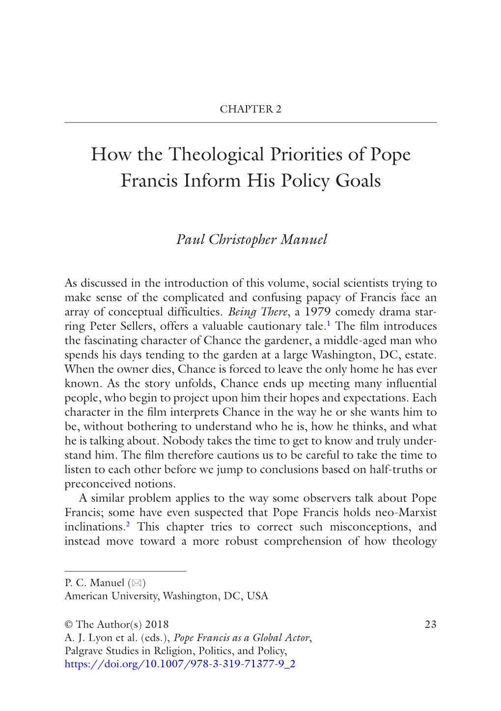 How the Theological Priorities of Pope Francis Inform His Policy Goals