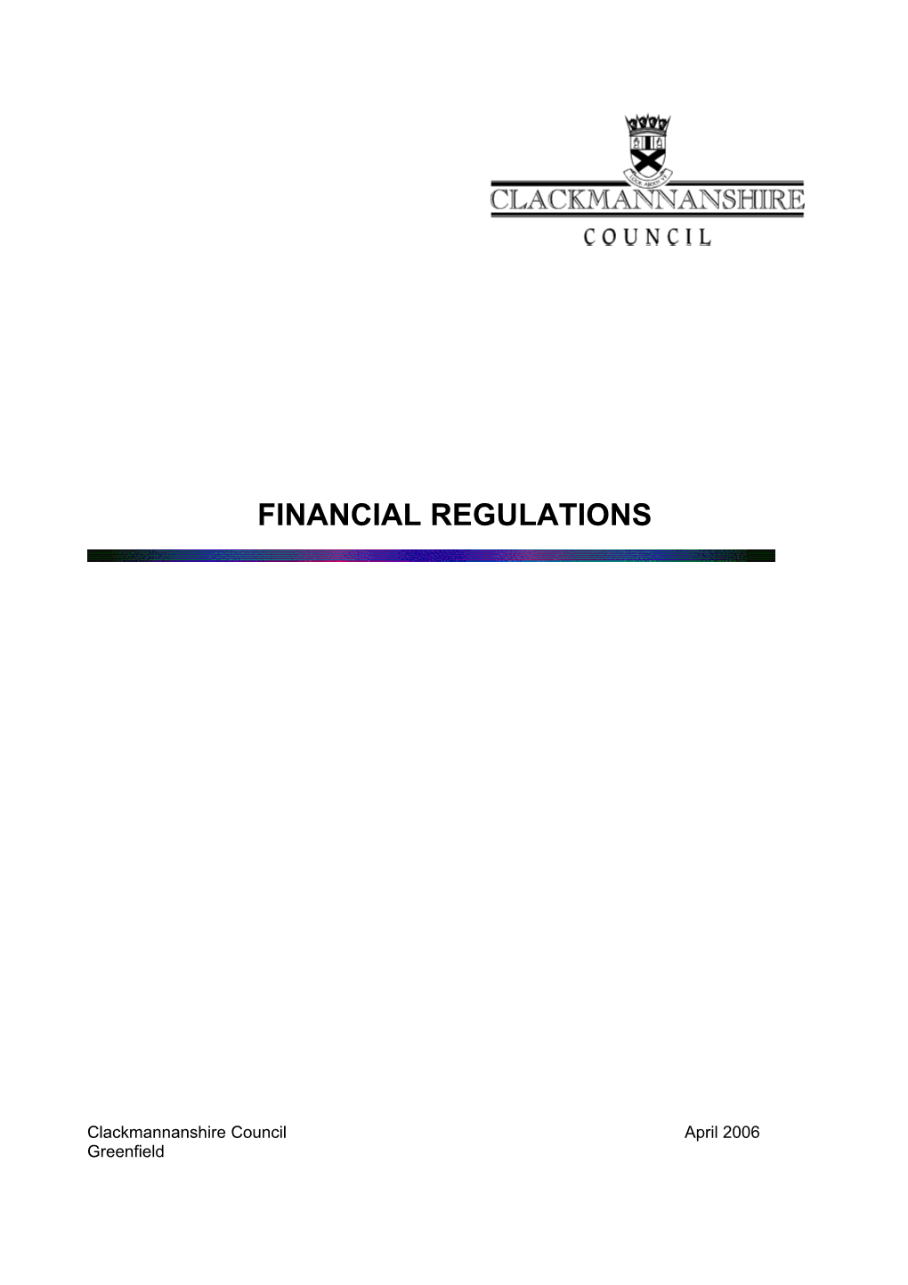 Clackmannanshire Council Financial Regulations