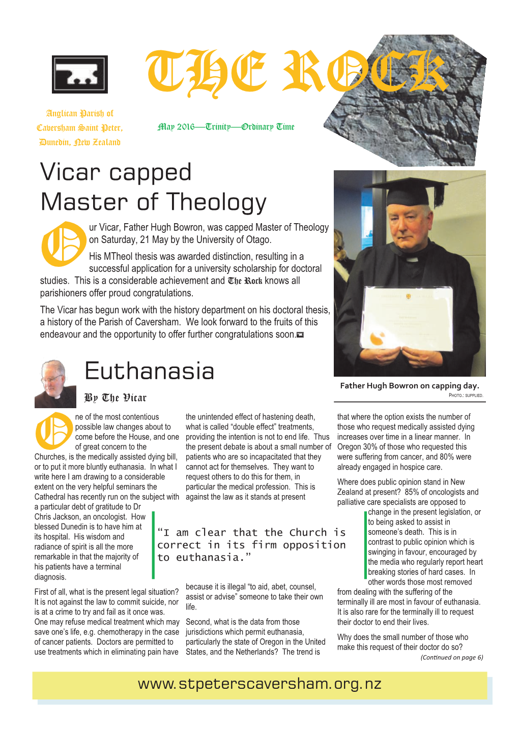 Vicar Capped Master of Theology Euthanasia