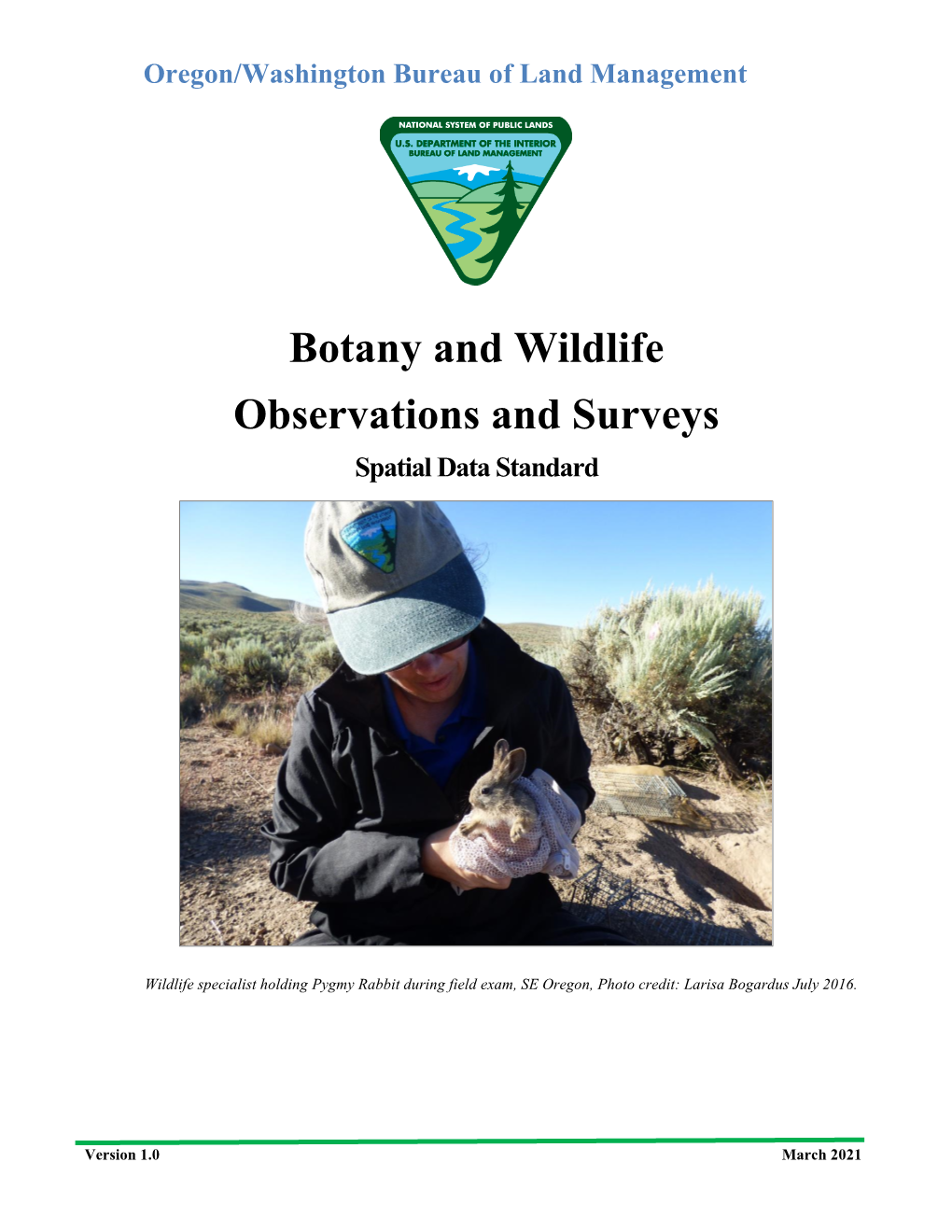 Botany and Wildlife Observations and Surveys Data Standard