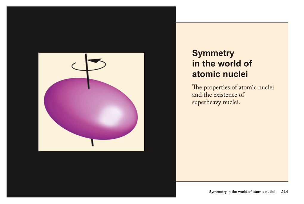 Symmetry in the World of Atomic Nuclei