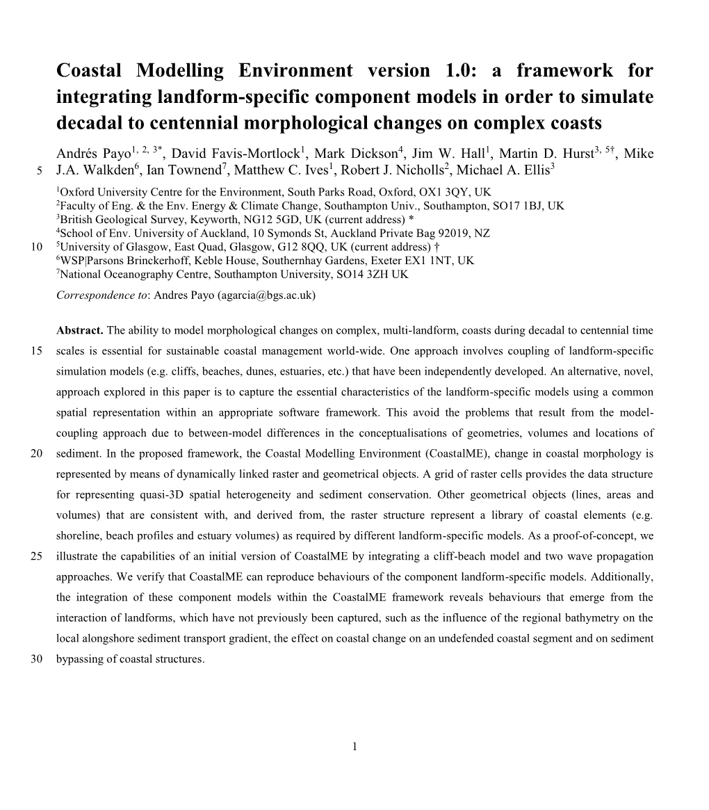 Coastal Modelling Environment Version