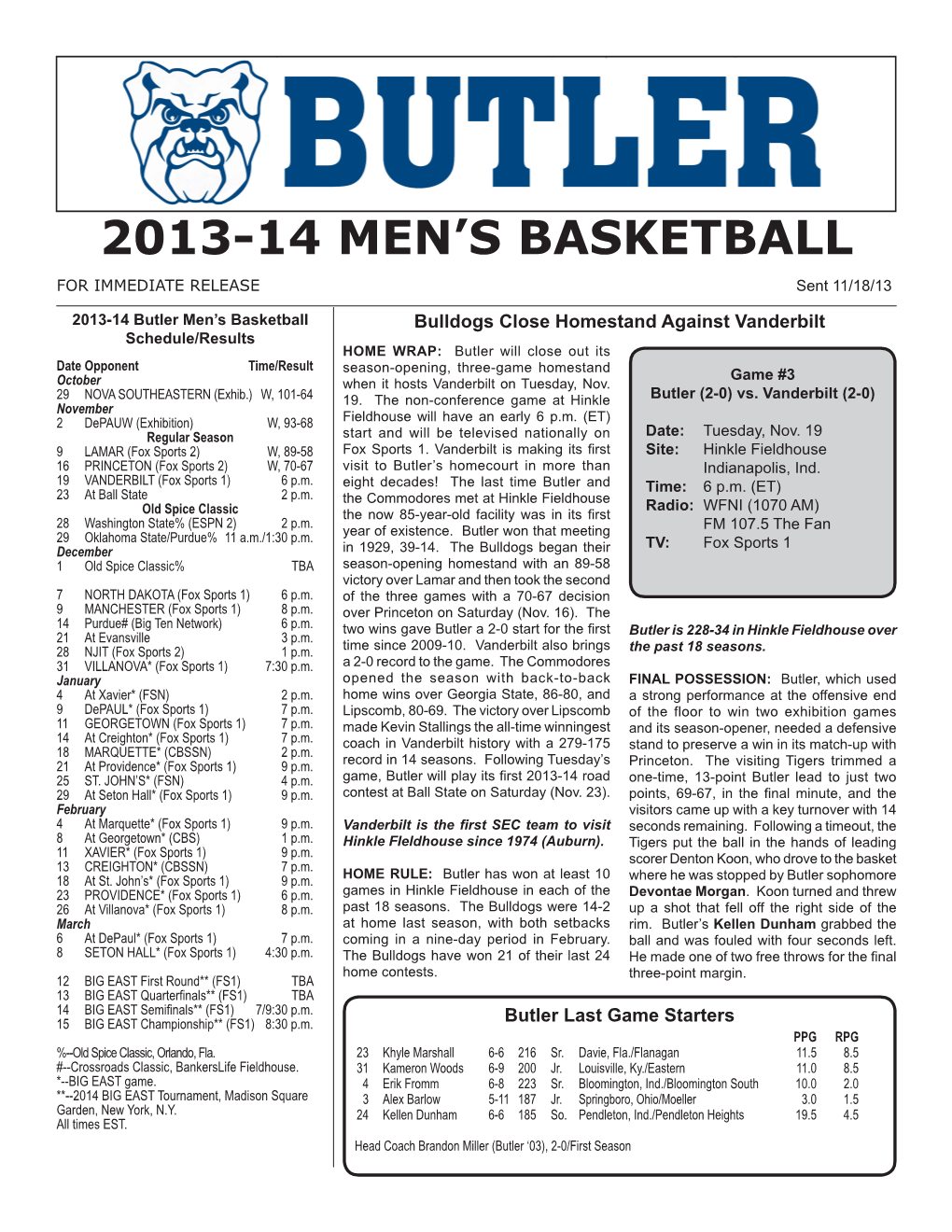 2013-14 Men's Basketball