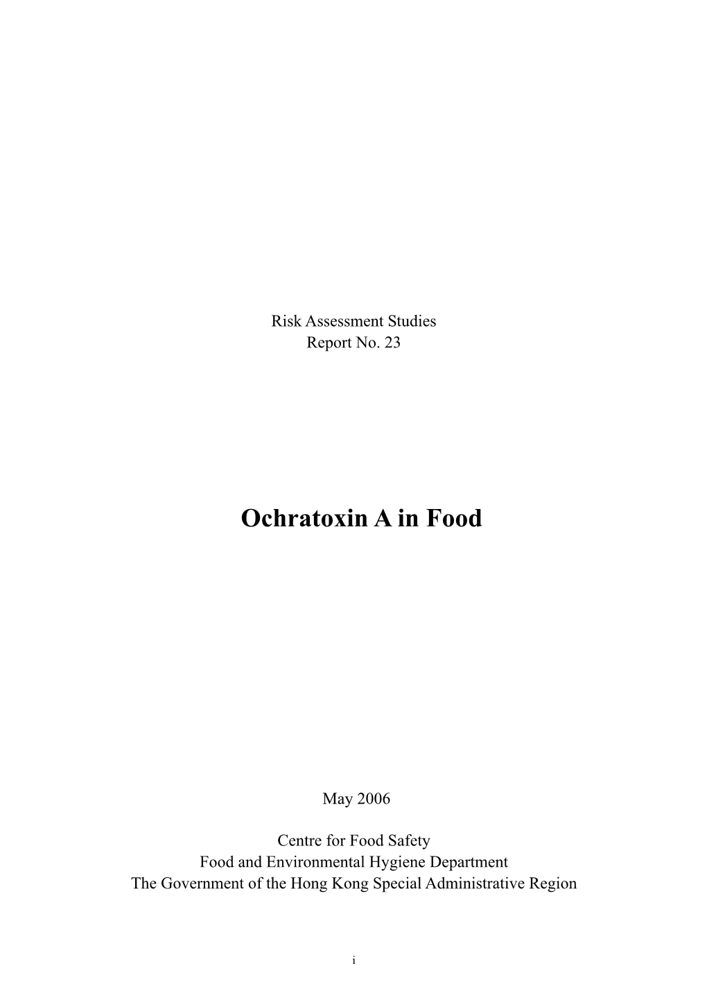 Ochratoxin a in Food (PDF)