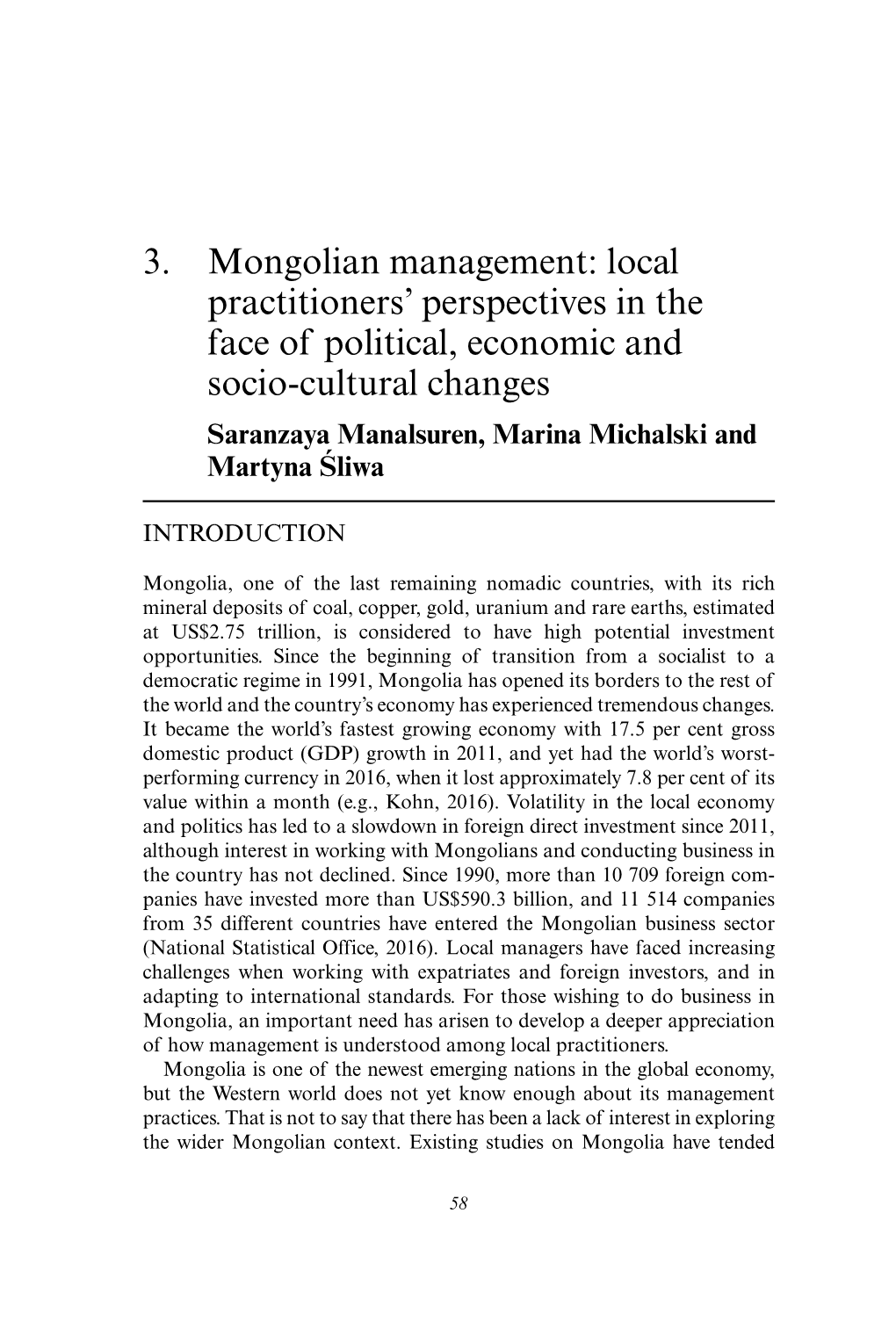 3. Mongolian Management: Local Practitioners' Perspectives in The
