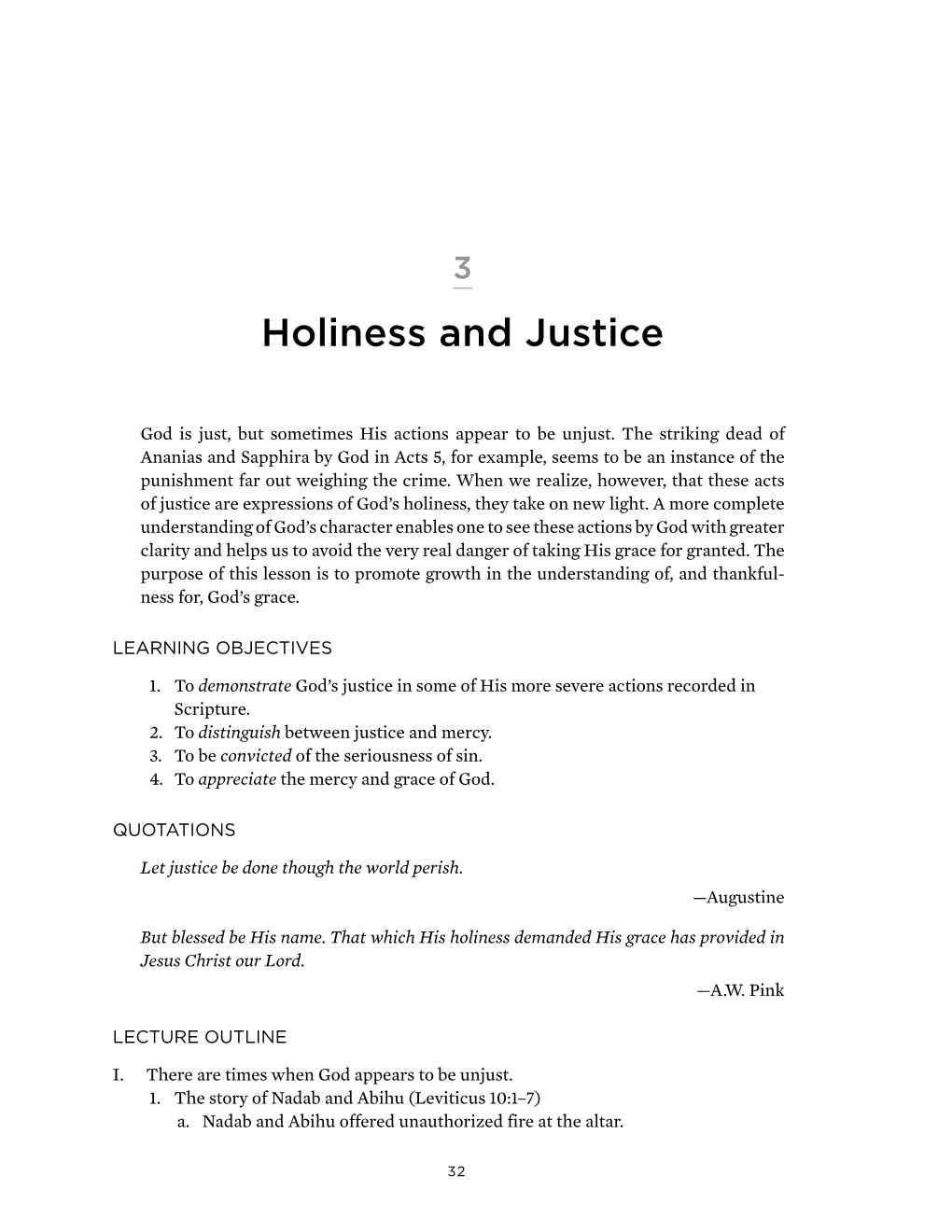 Holiness and Justice