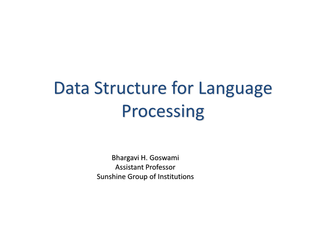 Data Structure for Language Processing