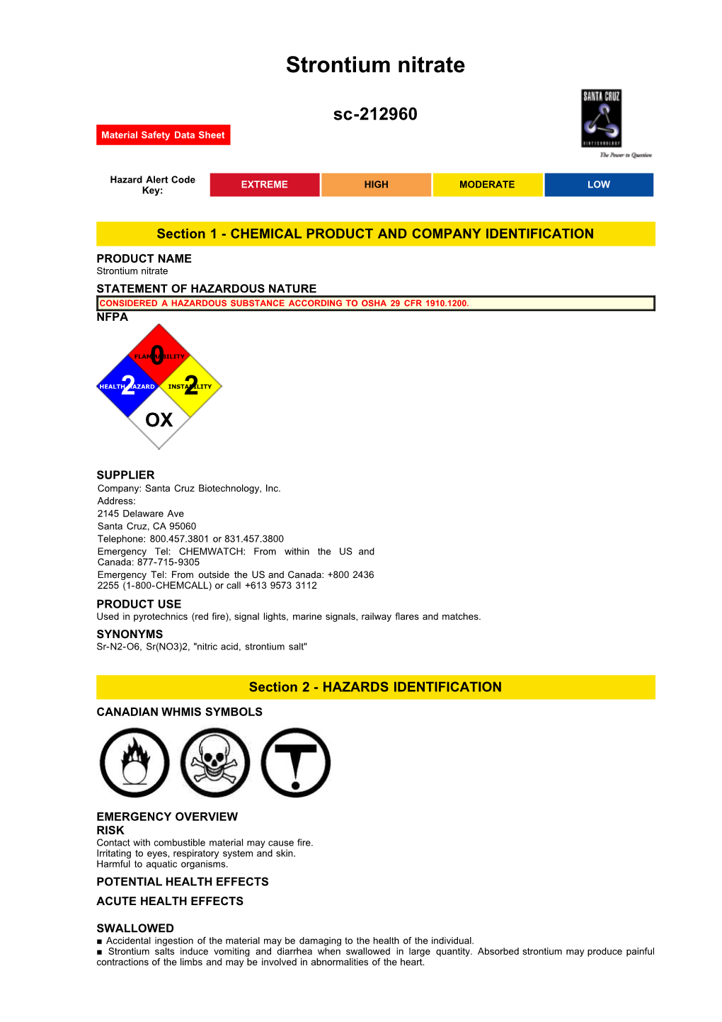 Strontium Nitrate