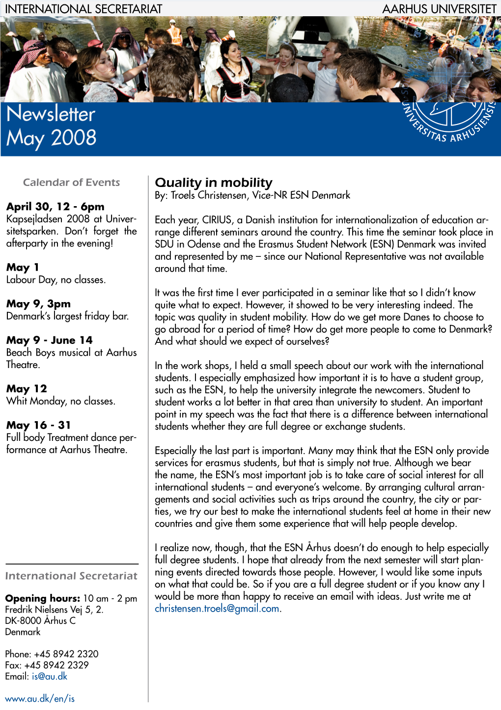 Newsletter May 2008