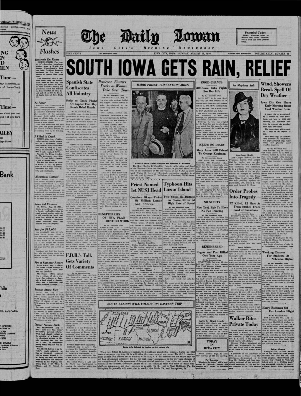 Daily Iowan (Iowa City, Iowa), 1936-08-16