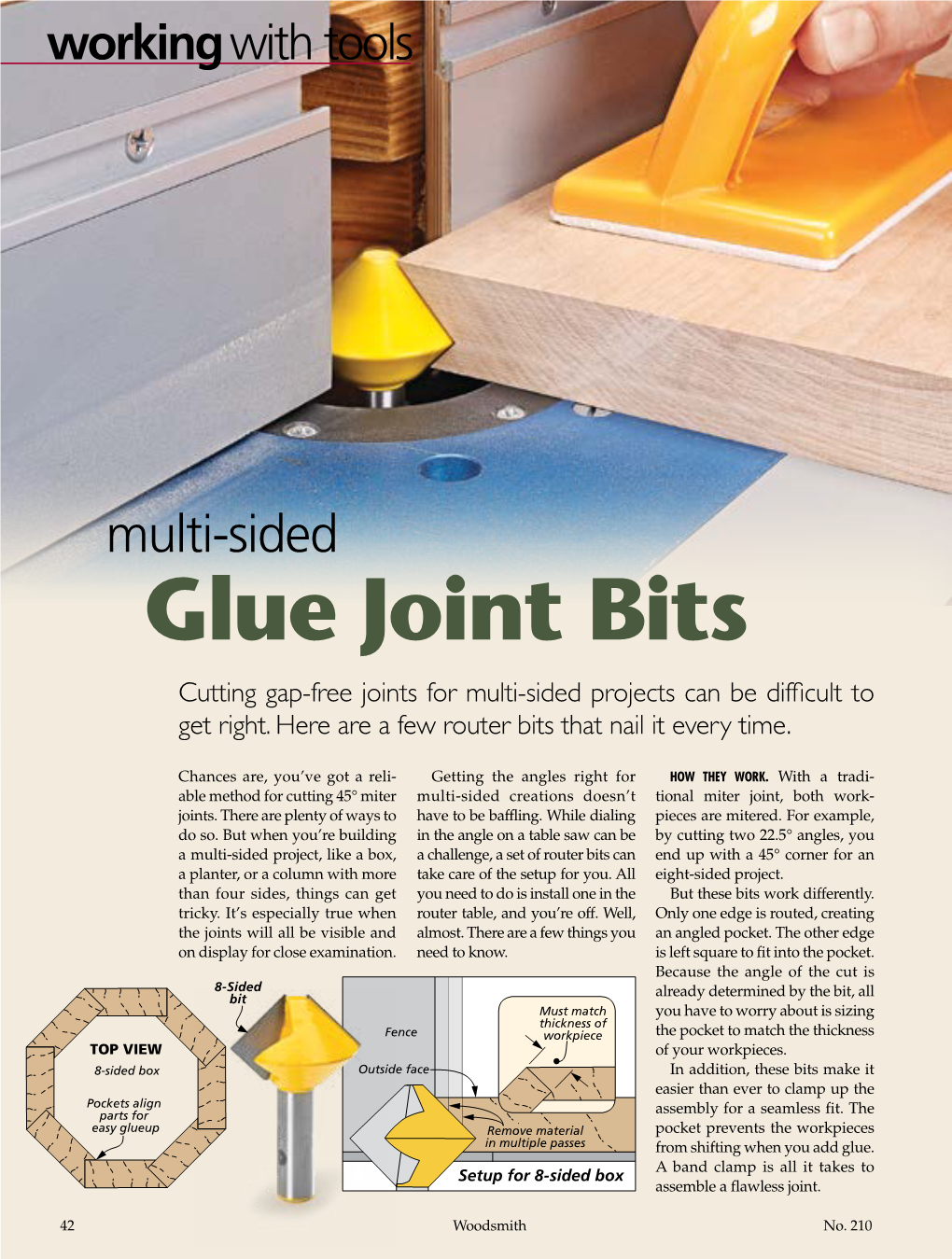 Multi-Sided Glue Joint Bits Cutting Gap-Free Joints for Multi-Sided Projects Can Be Difficult to Get Right