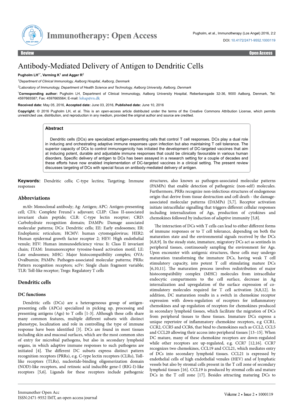 Antibody-Mediated Delivery of Antigen to Dendritic Cells