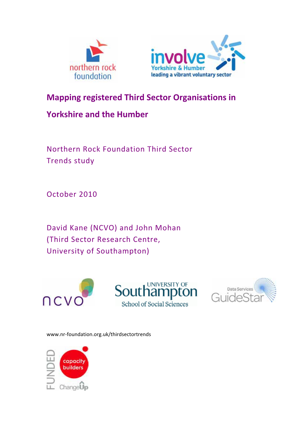 Mapping Registered Third Sector Organisations in Yorkshire and the Humber